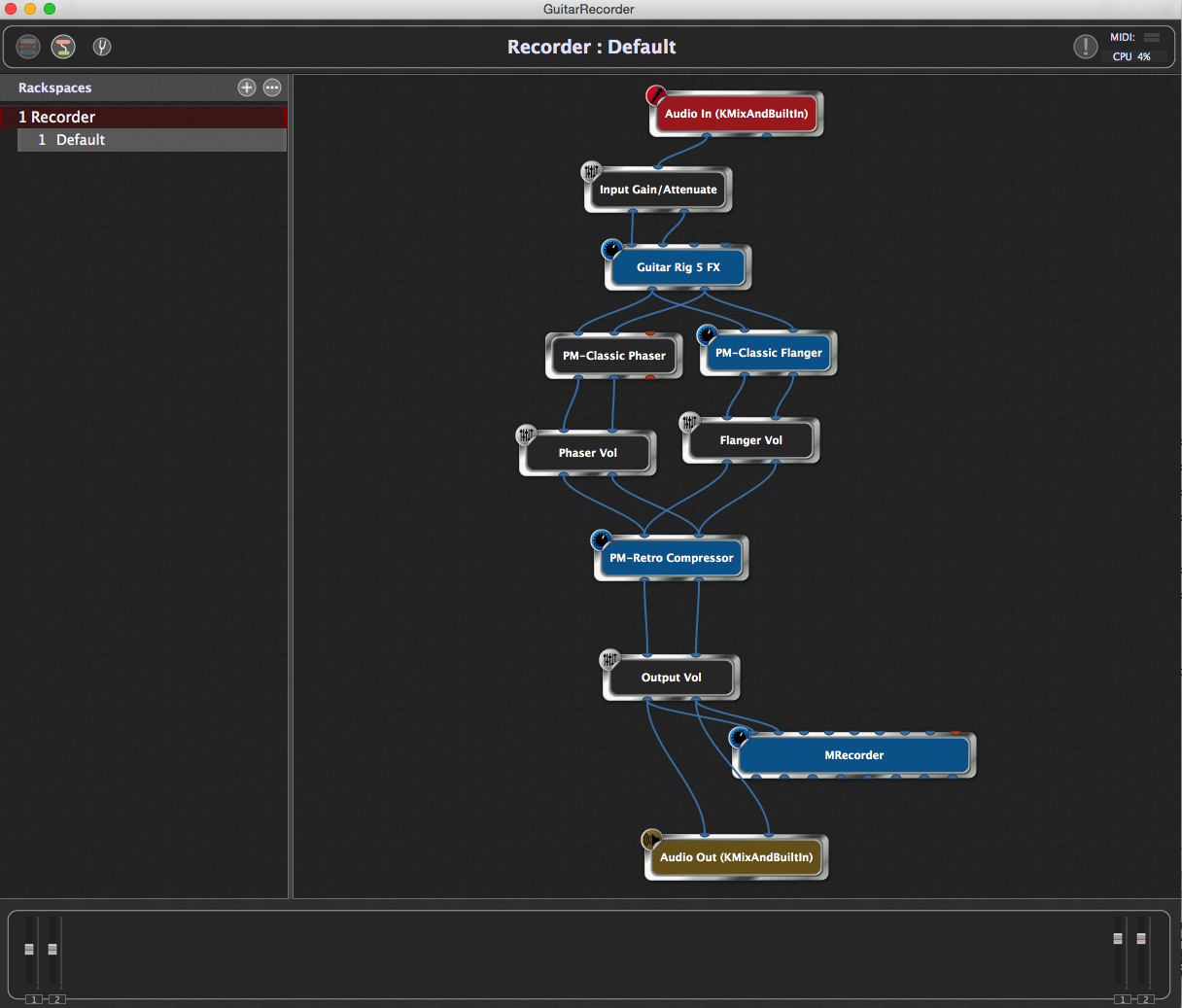 Connections view in Gig Performer