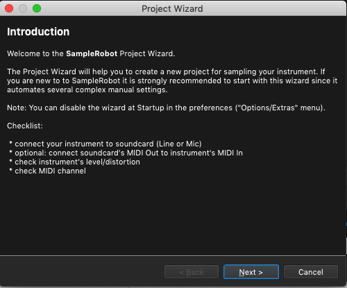 SampleRobot Project Wizard Kontakt, SampleRobot, Project Wizard