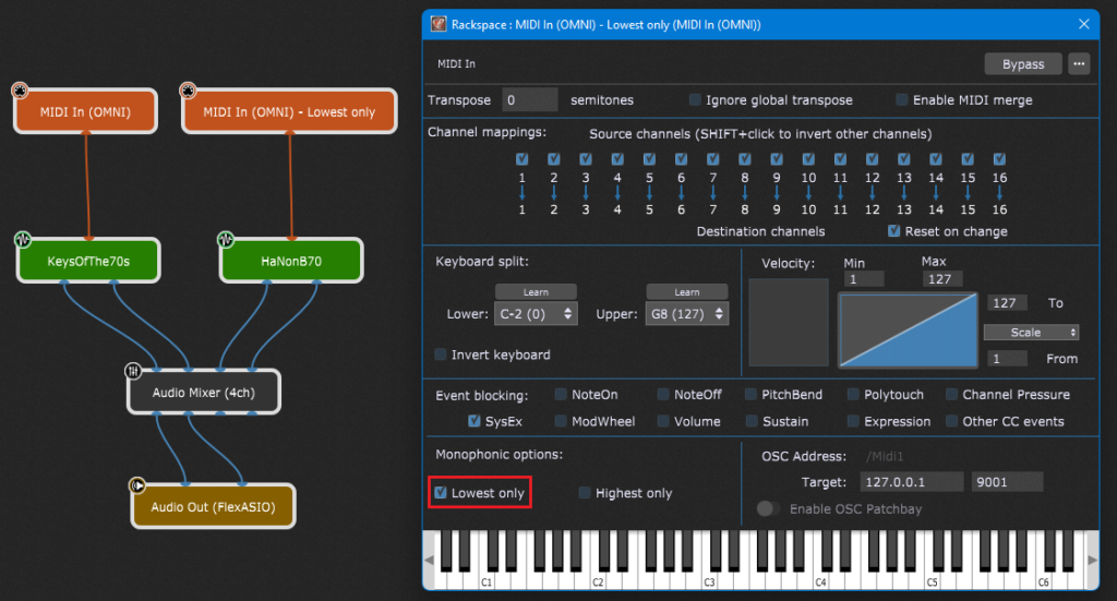 Extract the Lowest note from the chord Extract the Lowest Note or the Highest Note in a chord with Monophonic options in Gig Performer